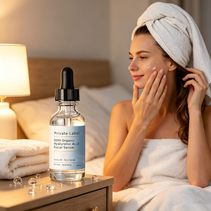Sérum à l'<span class=keywords><strong>acide</strong></span> <span class=keywords><strong>hyaluronique</strong></span> personnalisé à étiquette privée, vitamine B5, niacinamide, soin du visage hydratant et repulpant, liquide lissant 30 ml - Product Image 3