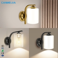 Applique murale vintage rétro en verre pour chambre à coucher, lampe murale LED pour décoration intérieure