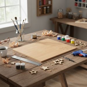 Tavola in legno Sunique 42x42 cm per progetti fai-da-te e artigianato fatto a mano - Product Image 4