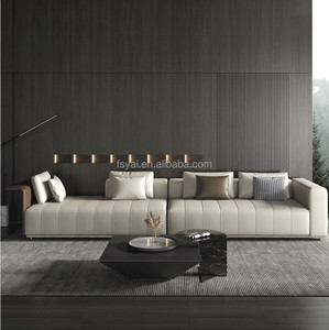 <span class=keywords><strong>Chesterfild</strong></span> simple paresseux dinde industrielle teck bois salle d'attente l forme meubles en cuir canapé ensemble nouveau Design - Product Image 3