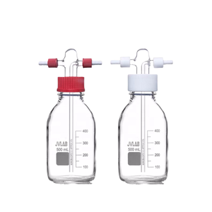 Botella de vidrio para laboratorio con rosca JVLAB GL45, de 100ml-1000ml, con sello de PTFE y característica resistente a la corrosión - Product Image 1