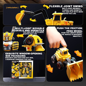 Set di Giocattoli Robot Trasformabili 5-in-1 per Costruzioni, Kit STEM Fai-da-Te, Camion Meccanico Smontabile per Bambini - Product Image 3