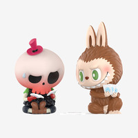 Authentique Labubu Popmart les monstres méfait journal série figurine poupées boîte aveugle dessin animé mignon jouets à la mode affichage à collectionner