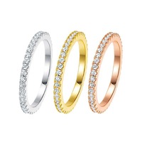 Bague Éternité Complète Personnalisée en Argent Sterling 925 et Moissanite, Vente en Gros Direct Usine, Bande D VVS1 pour Femme, Fournitures de Fabrication
