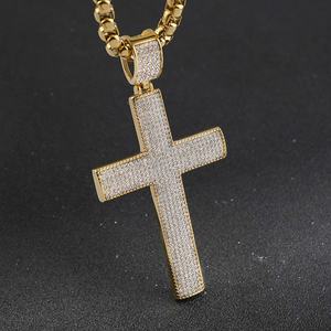Collier Croix de Jésus Bling Bling Micro-Pavé CZ, Bijou Rap Simple et Tendance, Vente Chaude - Product Image 1