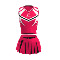 Robe de cheerleading personnalisée pour filles, 100 % polyester, anti-plis, respirante, avec jupe plissée, pour uniforme de danseuse, impression par sublimation