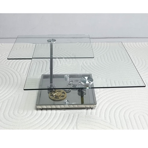 European Design <strong>Glass</strong> <strong>Coffee</strong> <strong>Table</strong> for Living Room Outdoor Workshop-Home Furniture with Storage Features - Product Image 6