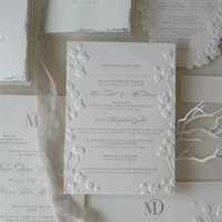Suite complète d'invitations de mariage personnalisées en carton, imprimées en typographie et gaufrées, pour les entreprises d'événements