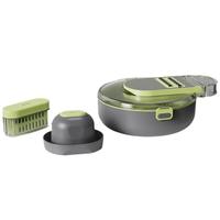Coupe-légumes multifonctionnel Hachoir Râpe à carottes avec panier d'égouttage Coupe-légumes en plastique Mandoline Coupe-légumes