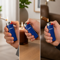 Briquet à gaz jetable en plastique au design moderne, effet pierre, avec logo personnalisé, pour cigarettes