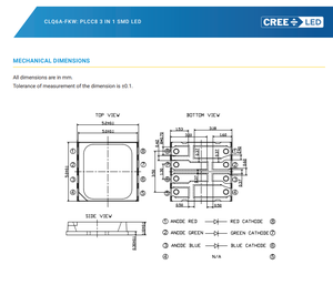 Original CREEs CLQ6A-FKW-C1L11R11H1BB7C4S3 HB Series RGB <b>LED</b> Chip 2.1V 3.0V 3.1V High Intensity 12000mcd Green for Display - Product Image 3