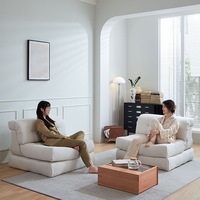 Ensemble de canapés modulaires en tissu velours capitonné, style minimaliste, canapé d'angle convertible pour hôtel, appartement, salon