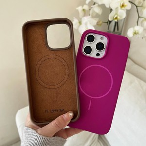 เคสโทรศัพท์ซิลิโคนเหลวแม่เหล็กสำหรับ iPhone 12 13 14 15 16 17 18 Pro Max รองรับการชาร์จไร้สาย ป้องกันแรงกระแทก  วัสดุซิลิโคนนิ่ม - Product Image 4