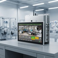 PC industriel embarqué à écran tactile résistif haute luminosité, compatible Windows 10 et Android OS, IP65, pour automatisation industrielle