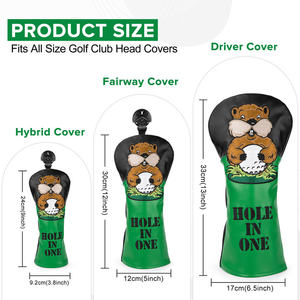Housse de club de golf en cuir PU brodée sur mesure pour driver, ensemble de housses de tête de club de golf en cuir PU, vente chaude - Product Image 2