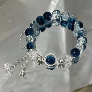 Pulseira Criativa Personalizada com Contas, Pingente de Cristal Vermelho e Pluma, Nova Pulseira Vintage para Mulheres, Acessórios de Corrente Elástica com Contas - Product Image 5