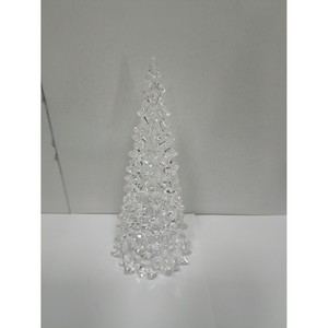 Acrylic Christmas <b>Tree</b> 3.25x7.5 Inches Multicolored Led <b>Lights</b> Remote Controlled Battery Operated Home Decor - Product Image 1