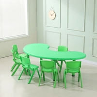 Ensemble Table et Chaises pour Enfants en Forme d'Arc, Réglable en Hauteur, Mobilier Modulaire pour Maternelle, Idéal pour l'Apprentissage Collaboratif (Vente en Gros)