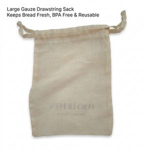 Bolsa de Gasa con Cordón a Precio de Fábrica, Bolsa Ecológica para Productos, Bolsa de Almacenamiento de Alimentos de Algodón Orgánico, Embalaje de Algodón para Guardar Pan y Bocadillos - Product Image 5