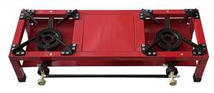 Competitive Price Hot Sale Red Extended 2-Burner <strong>Gas</strong> Stove Camping <strong>Gas</strong> Cast Iron <strong>Barbecue</strong> High Pressure Tabletop <strong>Gas</strong> Stove - Product Image 2