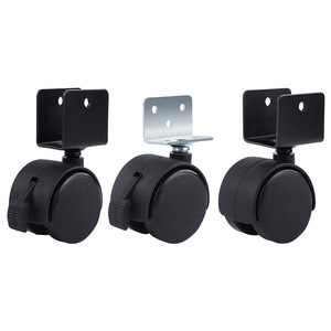 Ruedas para Muebles Silenciosas de 25 Pulgadas con Mecanismo de Sujeción para Cunas y Madera Contrachapada, Color Negro - Product Image 1