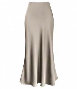 Nuevo Estilo Europeo y Americano, Falda Larga de Terciopelo Colorida con Corte en A para Mujer, Diseño Sencillo - Product Image 2