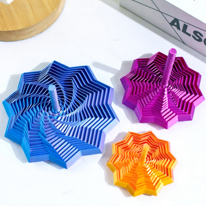 Venta al por mayor: Decoración de escritorio, estrella sensorial expandible impresa en 3D de <span class=keywords><strong>PLA</strong></span>, espiral giratoria, polígono plegable antiestrés con forma de rábano - Product Image 4