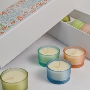 Aromaterapia cera di soia luce del tè Mini vetro portacandele per <span class=keywords><strong>la</strong></span> decorazione domestica candele profumate set regalo - Product Image 5