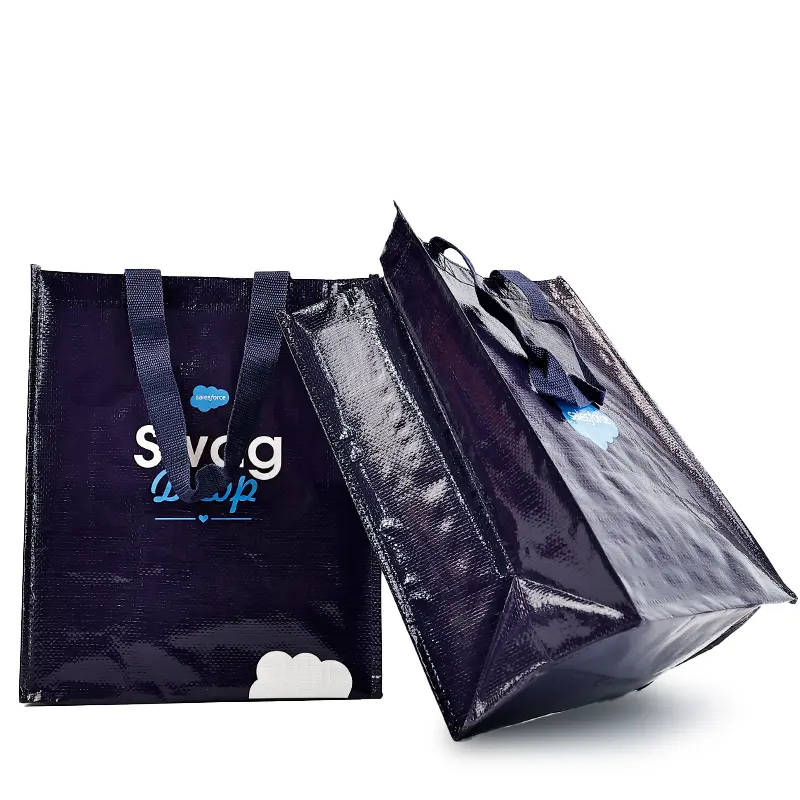 Оптовая продажа, персонализированная ламинированная Нетканая сумка для шоппинга, Глянцевая сумка для бакалейных товаров, сумки-тоут