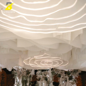 Décoration de plafond pour lieu de mariage, lampe suspendue en tissu circulaire en spirale rose pour salle de banquet - Product Image 2