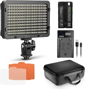 Neewer Dimmable 176 Painel de LED Kit de iluminação de vídeo com bateria de íon-lítio de 200mAh