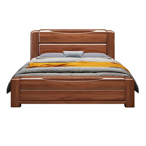 Modern Solid Wood Wall <b>Bed</b> With Platform Design King <b>Size</b> Large Drawer Storage Walnut for Bedroom Y-004 This Solid Wood <b>Bed</b> Fram - Product Image 4