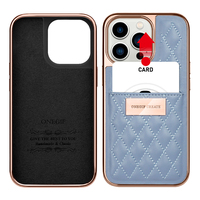 Étui de protection Puloka de luxe en cuir électroplaqué pour femme avec porte-cartes et dragonne pour iPhone 14/13/12 Pro