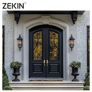 Porte d'entrée antivol à double ouverture en aluminium personnalisable ZEKIN, design moderne, isolation acoustique, adaptée aux appartements, extérieur - Product Image 3