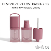 Service OEM Personnalisé – Contenant Vide Rose Mauve pour Brillant à Lèvres avec Grand Pinceau Applicateur – Emballage Cosmétique Marque Privée – Outils de Maquillage