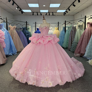 <span class=keywords><strong>Robe</strong></span> de Quinceanera pour <span class=keywords><strong>adulte</strong></span> <span class=keywords><strong>robe</strong></span> dos nu traînant 3D fleur décalcomanie grand ourlet <span class=keywords><strong>robe</strong></span> de <span class=keywords><strong>princesse</strong></span> douce Dy6878 - Product Image 3