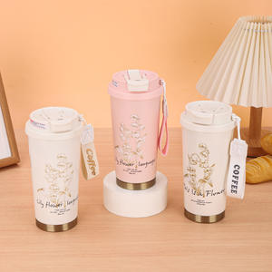 2025 Lily Valley Tasse Thermique En Acier Inoxydable Double-Boire Pratique Élégant Tasse À Café Grand 550ml Épaissie Sous Vide - Product Image 3