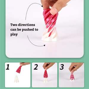 Jouet cône en spirale imprimé en 3D Impossible Pyramide Pasthrough Sculpture Mini Vortex Thread Illusion Fidget Spinner - Product Image 3