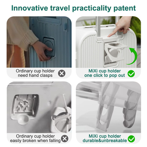 Valise trolley en aluminium Mixi Designer, bagages personnalisés avec porte-gobelet et porte-téléphone, sac à bagages multifonctionnel pour les voyages - Product Image 6