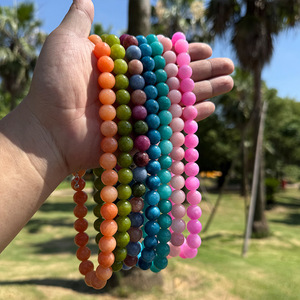 Un superventas transfronterizo, collar de piedra natural colorido de 12mm, un collar de cuentas de cristal rosa para mujer de gama alta - Product Image 1