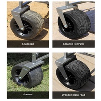 Chariot de camping extérieur léger de 7 kg, chariot de courses domestique pliable avec poignée, design portable, cadre métallique, capacité de charge de 150 kg