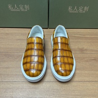 Chaussures en cuir de crocodile véritable confortables et personnalisées pour hommes, chaussures élégantes en alligator pour hommes, chaussures décontractées pour hommes