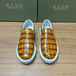 Zapatos de Piel de Cocodrilo Genuina Personalizados y Cómodos para Hombre, Zapatos Elegantes de Cocodrilo, Zapatos Casuales para Hombre - Product Image 2