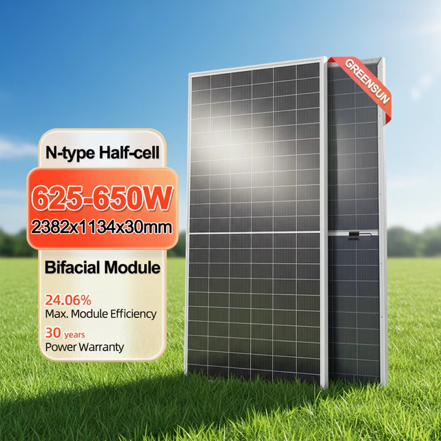 High Efficiency Trina Bifacial Monocrystalline Solar Module 650w 640w 635w 630w 625w 132 Cells Double Glass Solar Panels