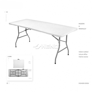 Tables pliantes rectangulaires robustes de 1,8 m (6 pieds) pour la restauration en plein air, tables de banquet portables en plastique HDPE - Product Image 2
