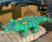 Planche de surf gonflable en PVC en forme de crocodile, équipement de natation en plein air, planche de rafting et de ski nautique pour enfants