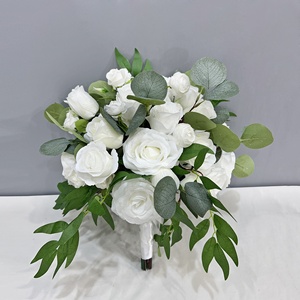 GNW, impresionantes ramos de novia artificiales personalizados, flores atadas a mano, mezcla de realismo con durabilidad, sin marchitamiento decorativo - Product Image 5