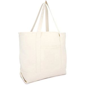 Wholesale Heavy Duty Eco-Friendly Shopping <b>Canvas</b> Tote Bag with Outside Pockets Letter Pattern for Eco-Conscious <b>Shoppers</b> - Product Image 1