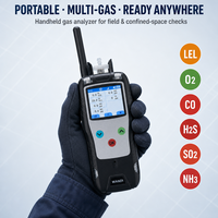 Détecteur de gaz multi-gaz portable certifié ATEX 4 en 1, détecteur industriel portable H2S O2 CO, capteur de dioxyde de carbone haute précision, son et lumière
