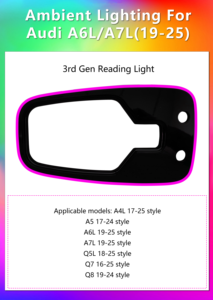 <span class=keywords><strong>Luce</strong></span> di Lettura per Tetto Cardo 64 Colori per Audi A4 A5 B9 A6 A7 C8 Q5 Q7 Q8 2017-2025, Accessori per Illuminazione Ambientale Interna Auto - Product Image 2